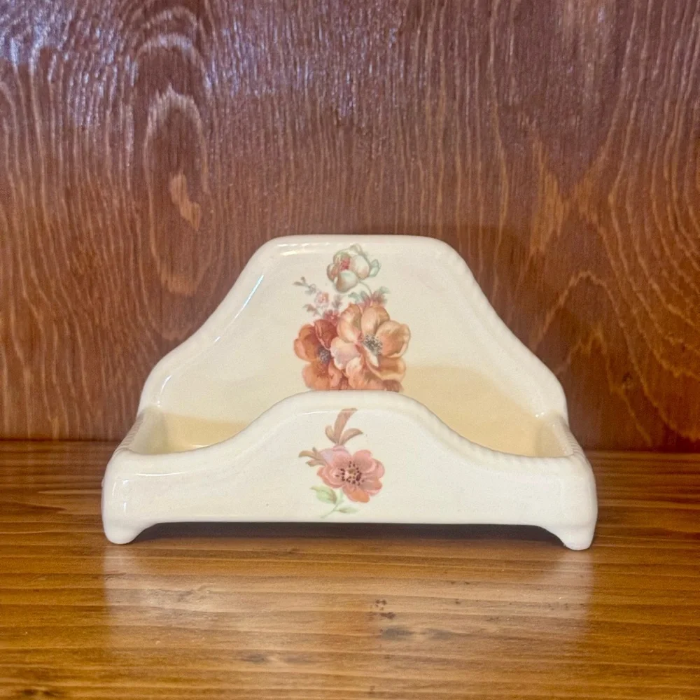 Vintage Floral Ceramic Soap Dish Holder Athena California Bathroom Decor